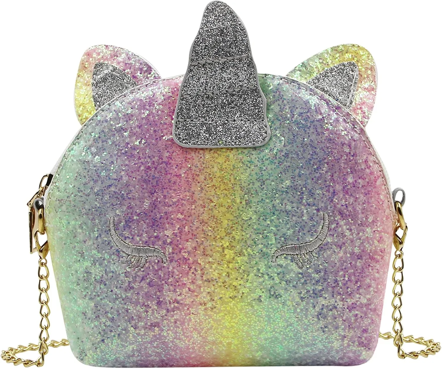 Little Girls Glitter Sequin Crossbody Purses Small Unicorn Handbag Messenger Shoulder Bag Gifts for Toddlers