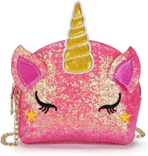Little Girls Glitter Sequin Crossbody Purses Small Unicorn Handbag Messenger Shoulder Bag Gifts for Toddlers