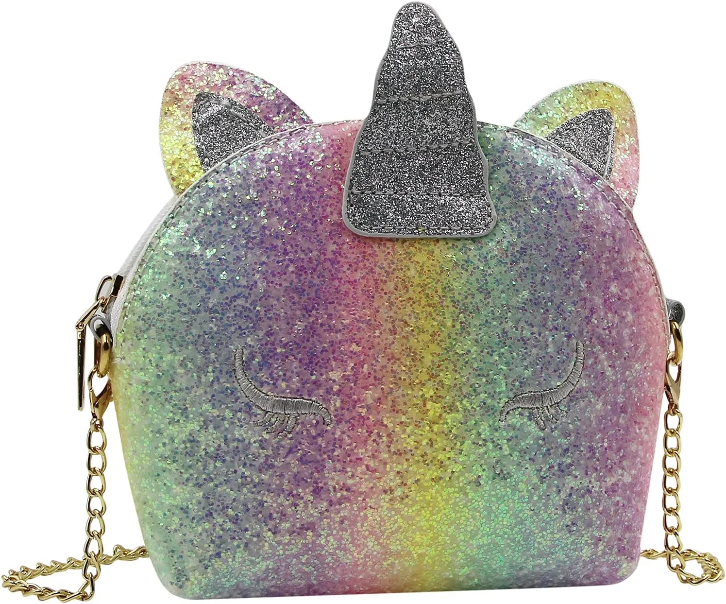 Little Girls Glitter Sequin Crossbody Purses Small Unicorn Handbag Messenger Shoulder Bag Gifts for Toddlers