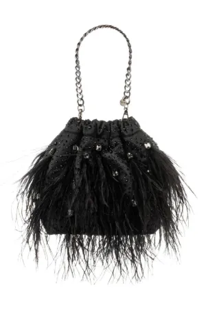 Livvy Feather Pouch - Black