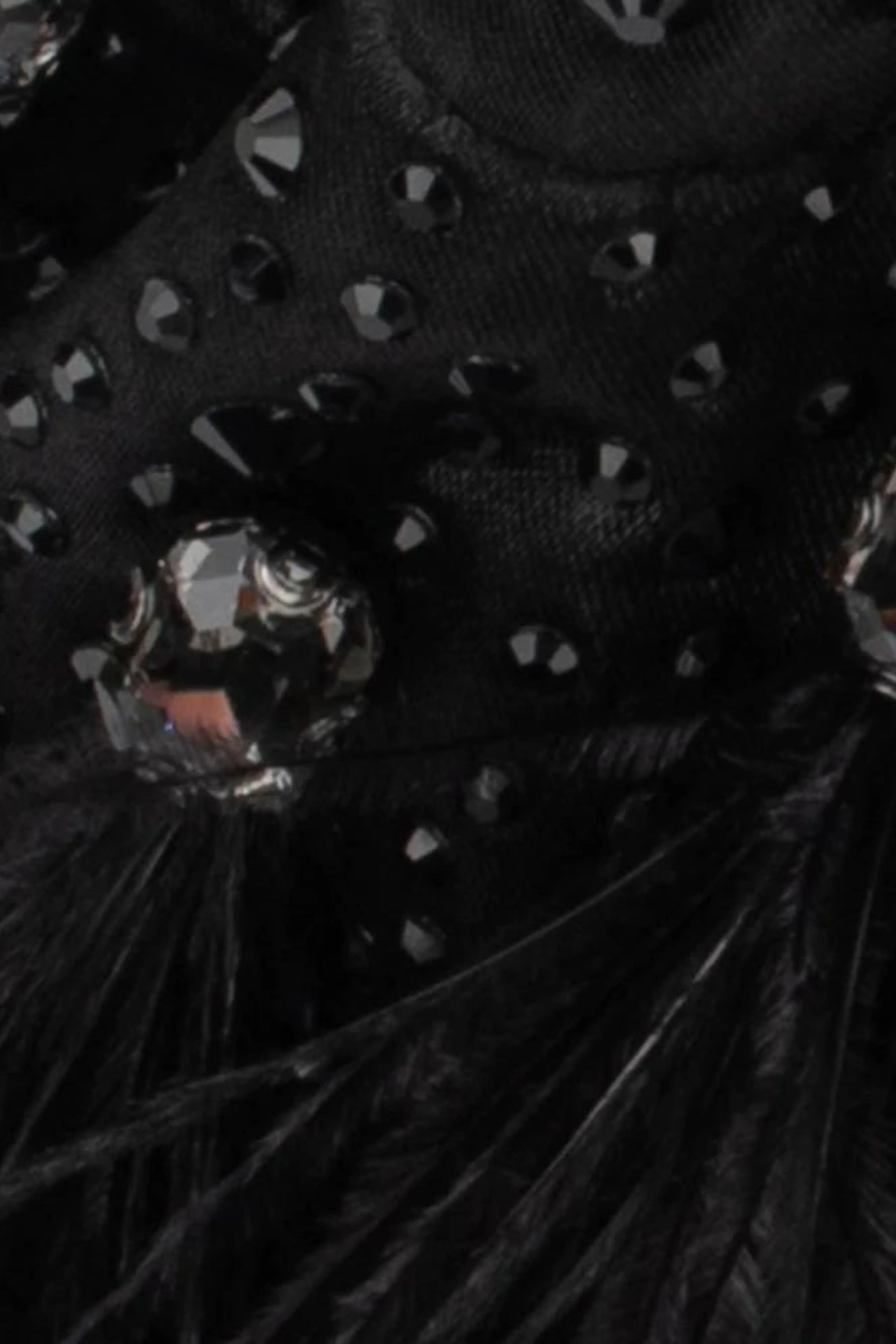 Livvy Feather Pouch - Black