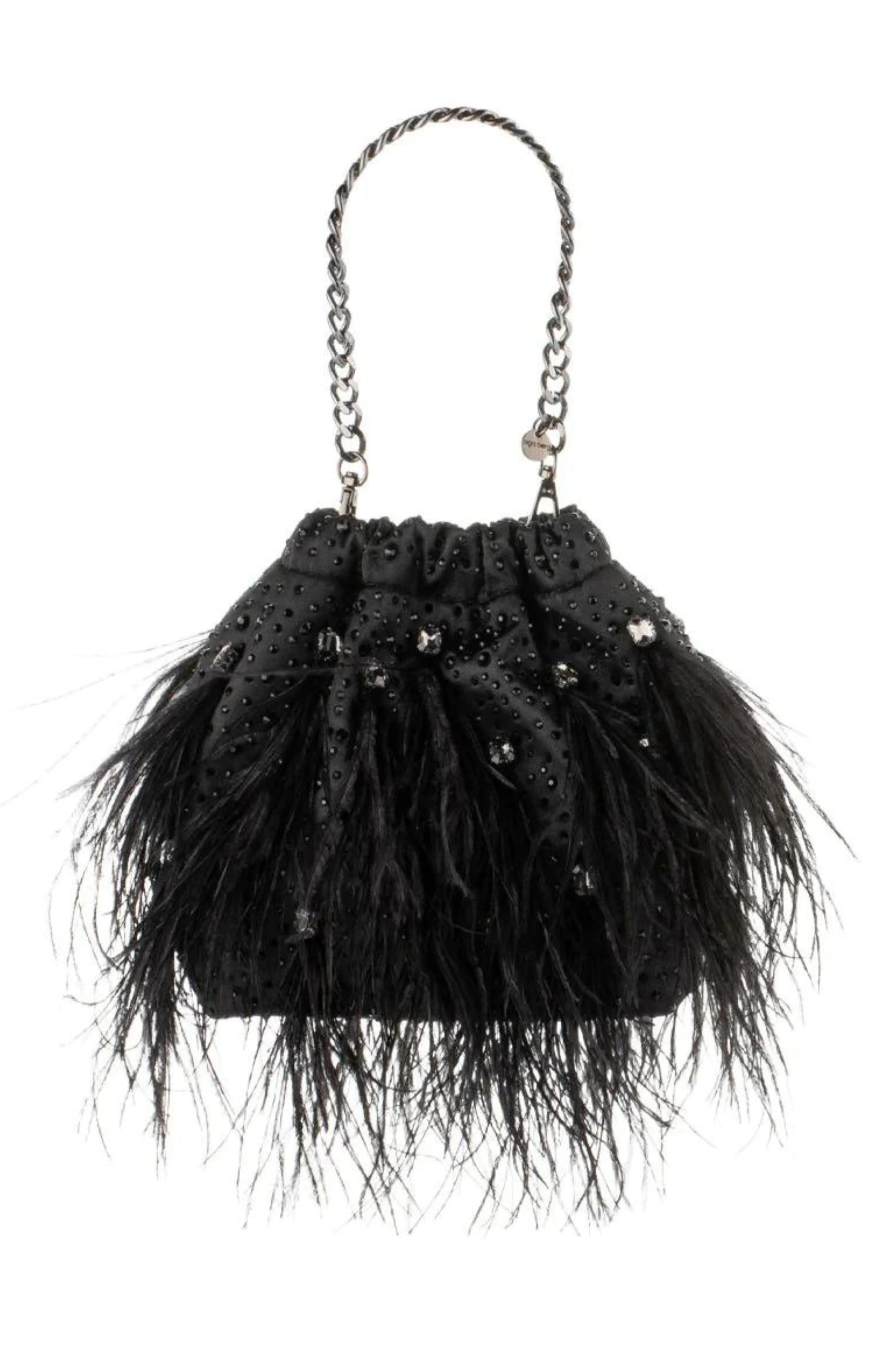 Livvy Feather Pouch - Black