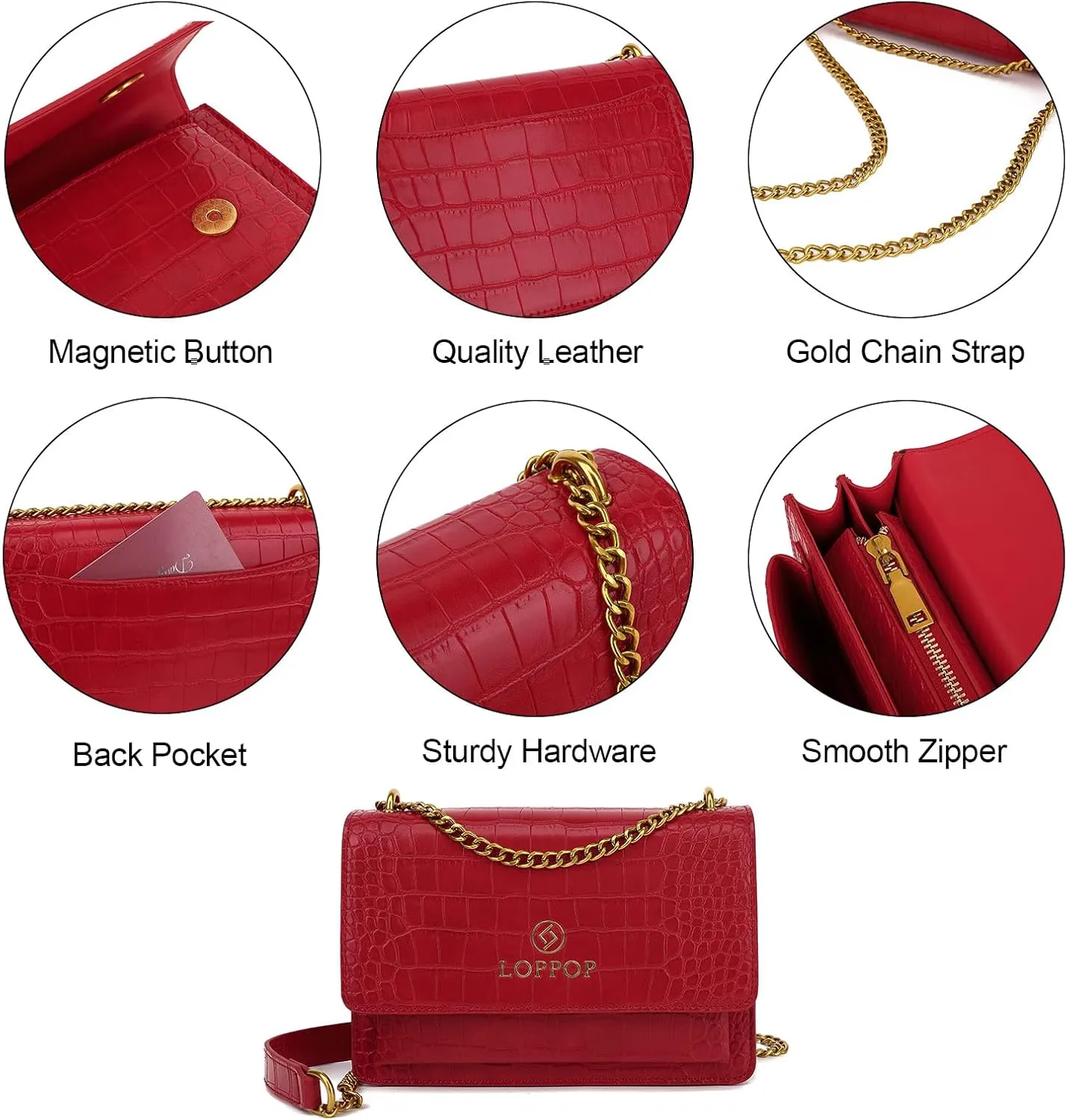 LL LOPPOP Women's Small Classy Crossbody Purse Top Handle Handbags Leather Satchel Bags for Women