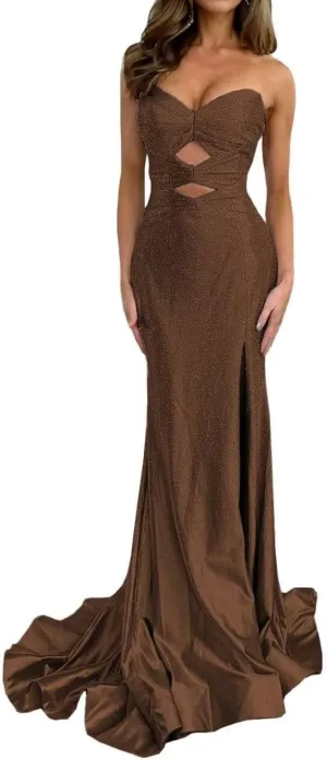 Long Homecoming Dresses Mermaid Prom Dresses Bridesmaid Formal Satin Cocktail Party Gown for Women Teens