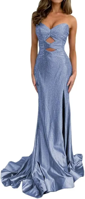Long Homecoming Dresses Mermaid Prom Dresses Bridesmaid Formal Satin Cocktail Party Gown for Women Teens