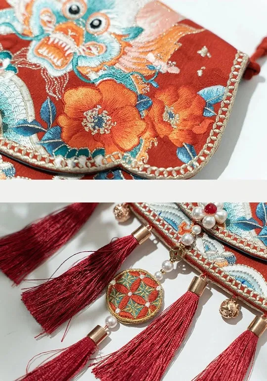 Long Nian 龙年 Year of the Dragon Embroidered Cross Body Bag