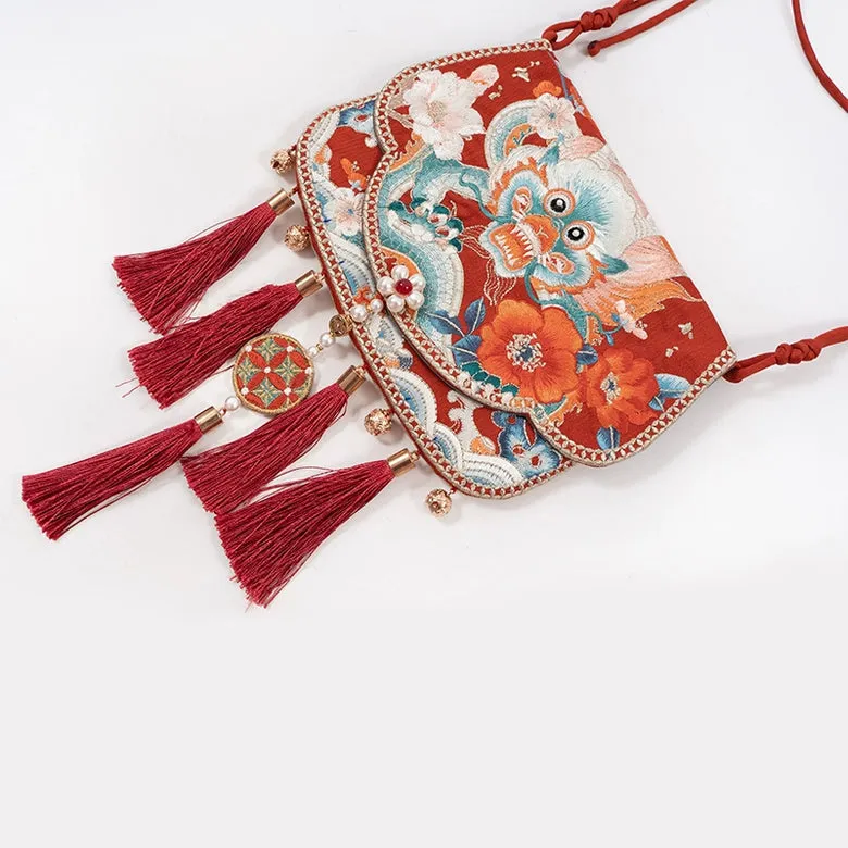 Long Nian 龙年 Year of the Dragon Embroidered Cross Body Bag