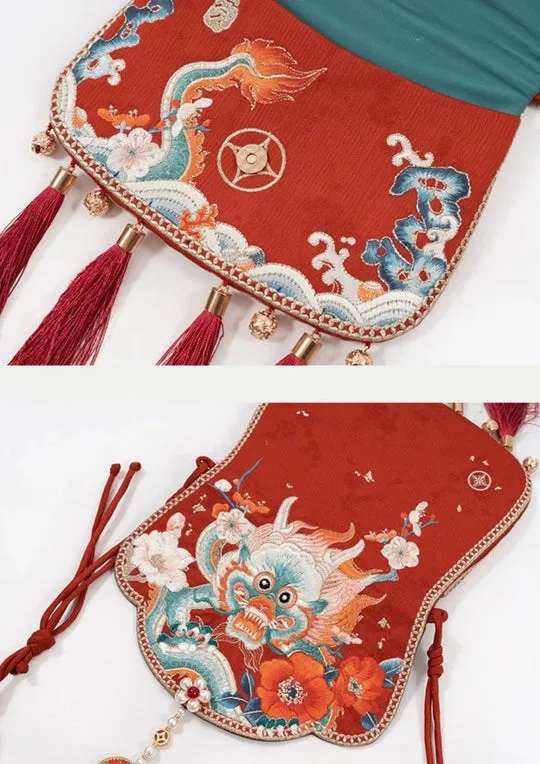 Long Nian 龙年 Year of the Dragon Embroidered Cross Body Bag