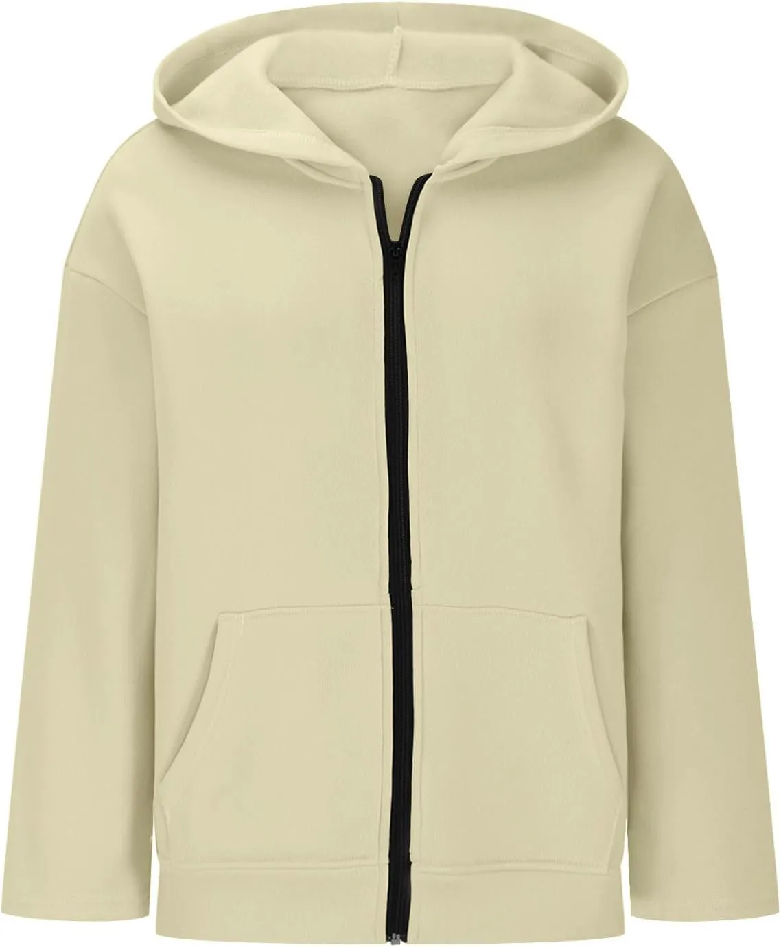 Long Sleeve Hooded Sweatshirt Coat Women Oversize Casual Jacket Zip Up Hoodies Cardigan Loose Outwear Fall Shirt