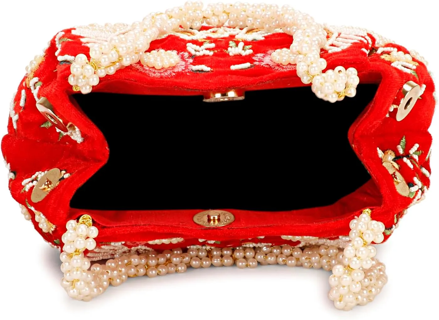 LONGING TO BUY Indian Peacock Embrodiery Potli Bag With Both Side Hand Work, Fancy Potli Bag for Women