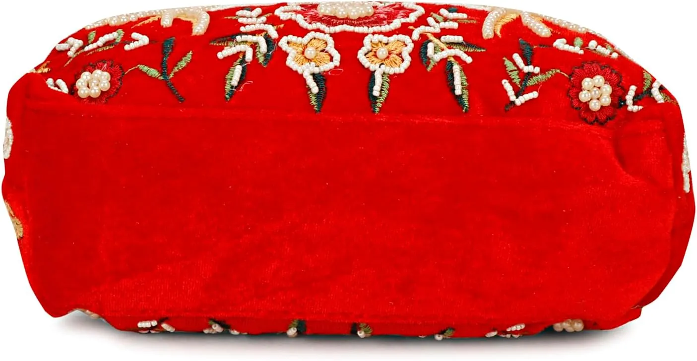 LONGING TO BUY Indian Peacock Embrodiery Potli Bag With Both Side Hand Work, Fancy Potli Bag for Women