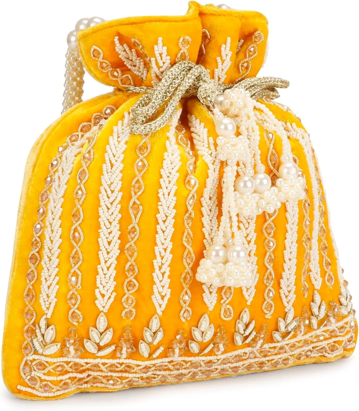 LONGING TO BUY Stylish Indian Velvet Evening Handbag & Polti Bag with White Pearl Handle & Embrodiery,Women Clutch Purses