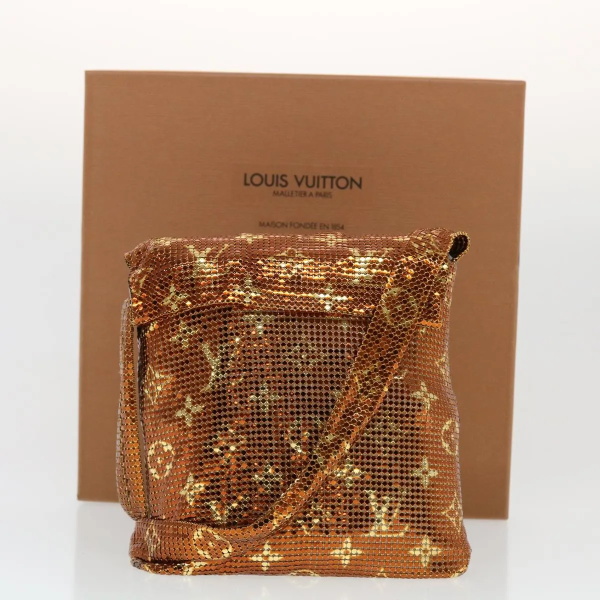 LOUIS VUITTON Monogram Mesh Frances Shoulder Bag Sequin M92287 LV 44524S