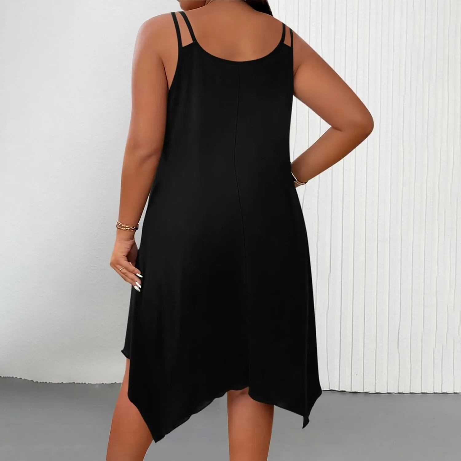 Lounge Midi Skirts for Women Summer Fashion Straps Flowy Hem Dress Loose Comfy Round Neck Dresses Daily Home Wear