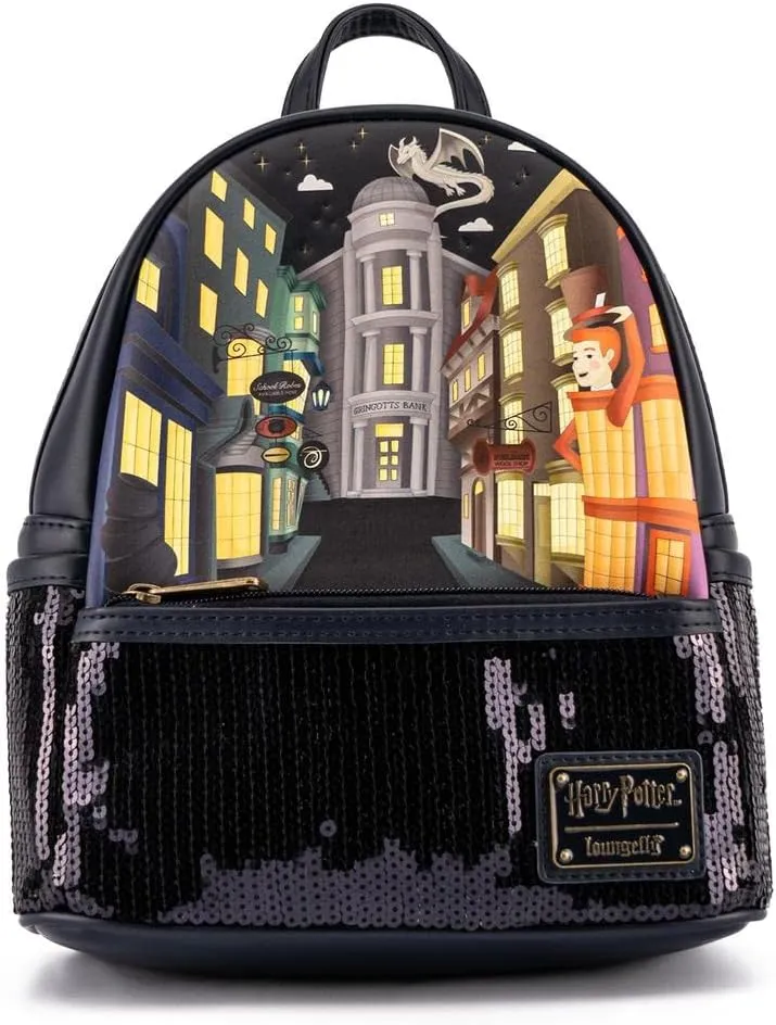 Loungefly Harry Potter Diagon Alley Sequin Womens Double Strap Shoulder Bag Purse