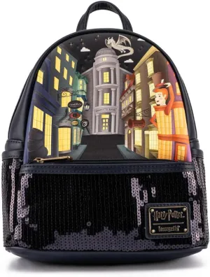 Loungefly Harry Potter Diagon Alley Sequin Womens Double Strap Shoulder Bag Purse