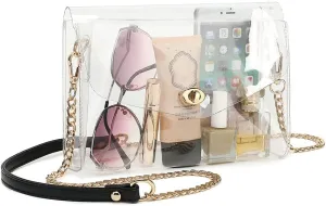 LOXOMU Clear Purse for Women, Stadium Approved Crossbody Bag, Handbag Clutch for Concerts, Work, Sports Events