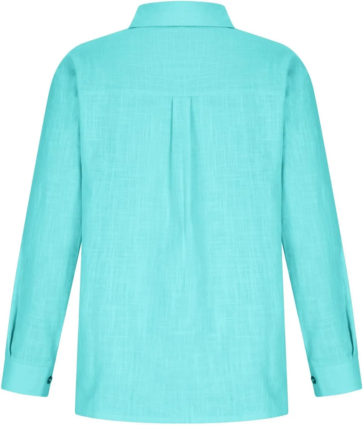 LRMQS Linen Shirts for Women Summer Long Sleeve Lapel Button Down Blouse Lightweight Gauze Loose Casual Fashion Shirt Clothes