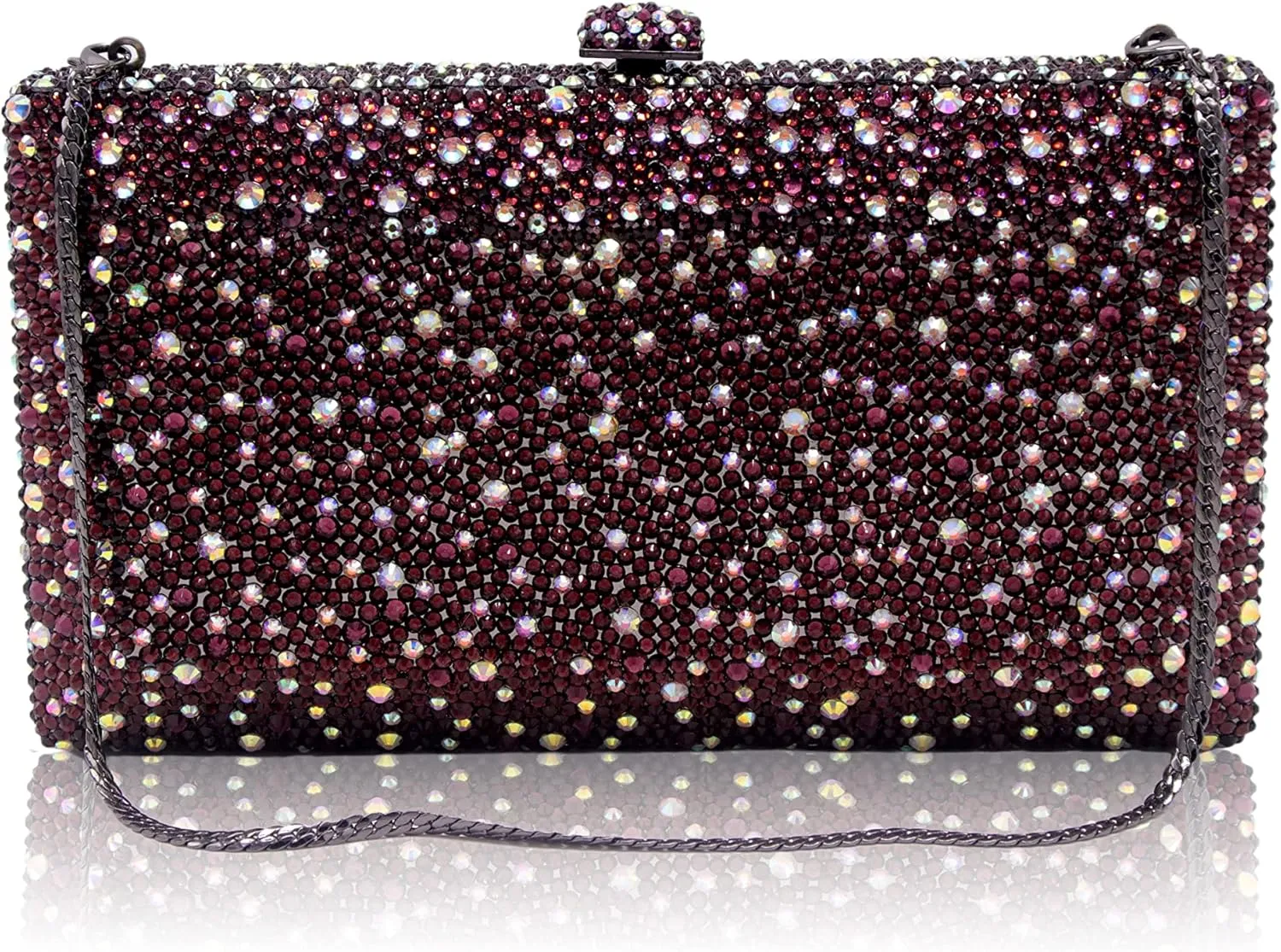 Luxury Crystal Evening Bag for Women Wedding Rhinestone Cocktail Party Clutch Purses AB Stone Prom Metal Box Handbag
