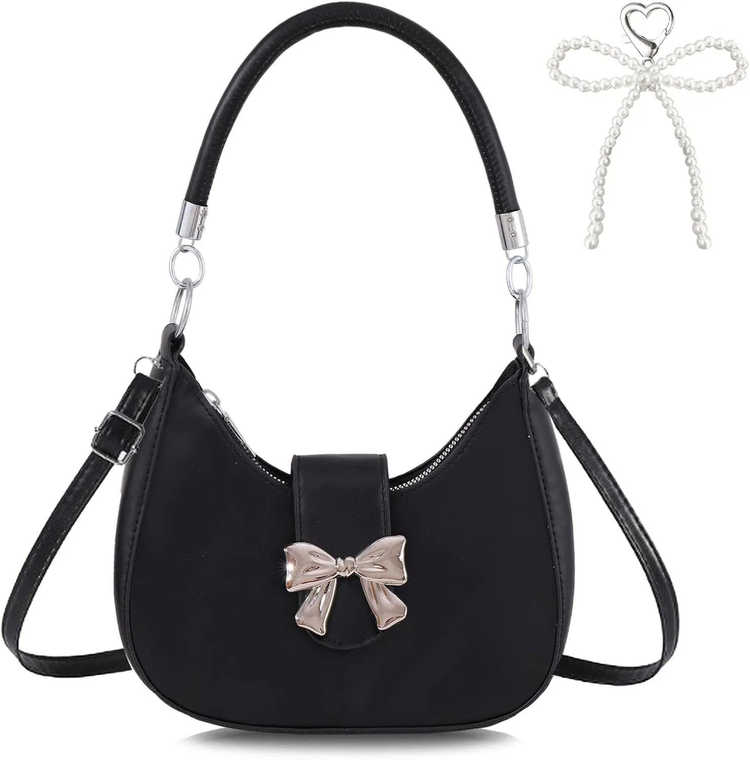 LYDZTION Shoudler Bag for Women,Tote Bag Purses for Women Crescent Adjustable Shoudler Strap Bag,Leather Crossbody Purse