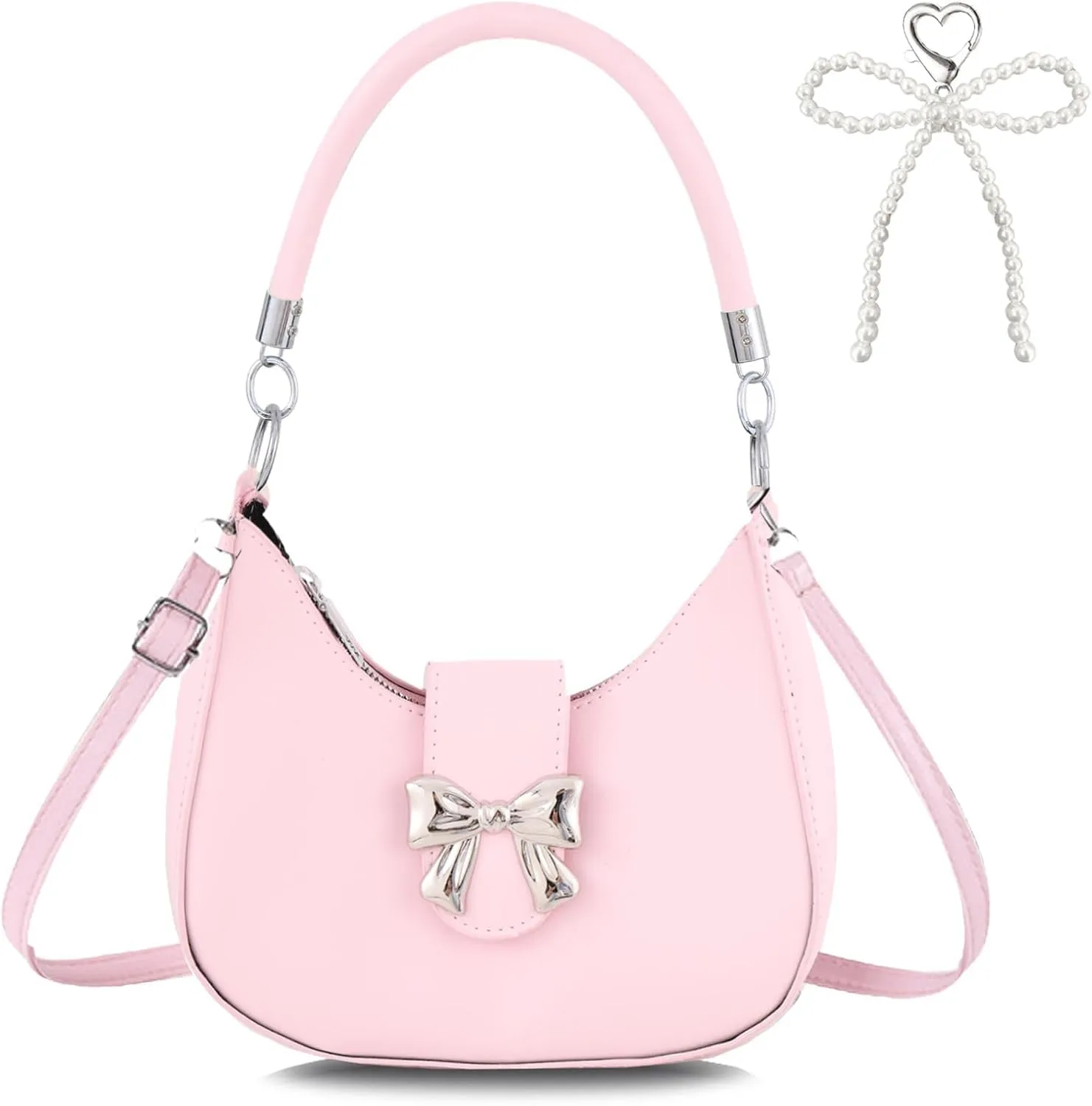 LYDZTION Shoudler Bag for Women,Tote Bag Purses for Women Crescent Adjustable Shoudler Strap Bag,Leather Crossbody Purse