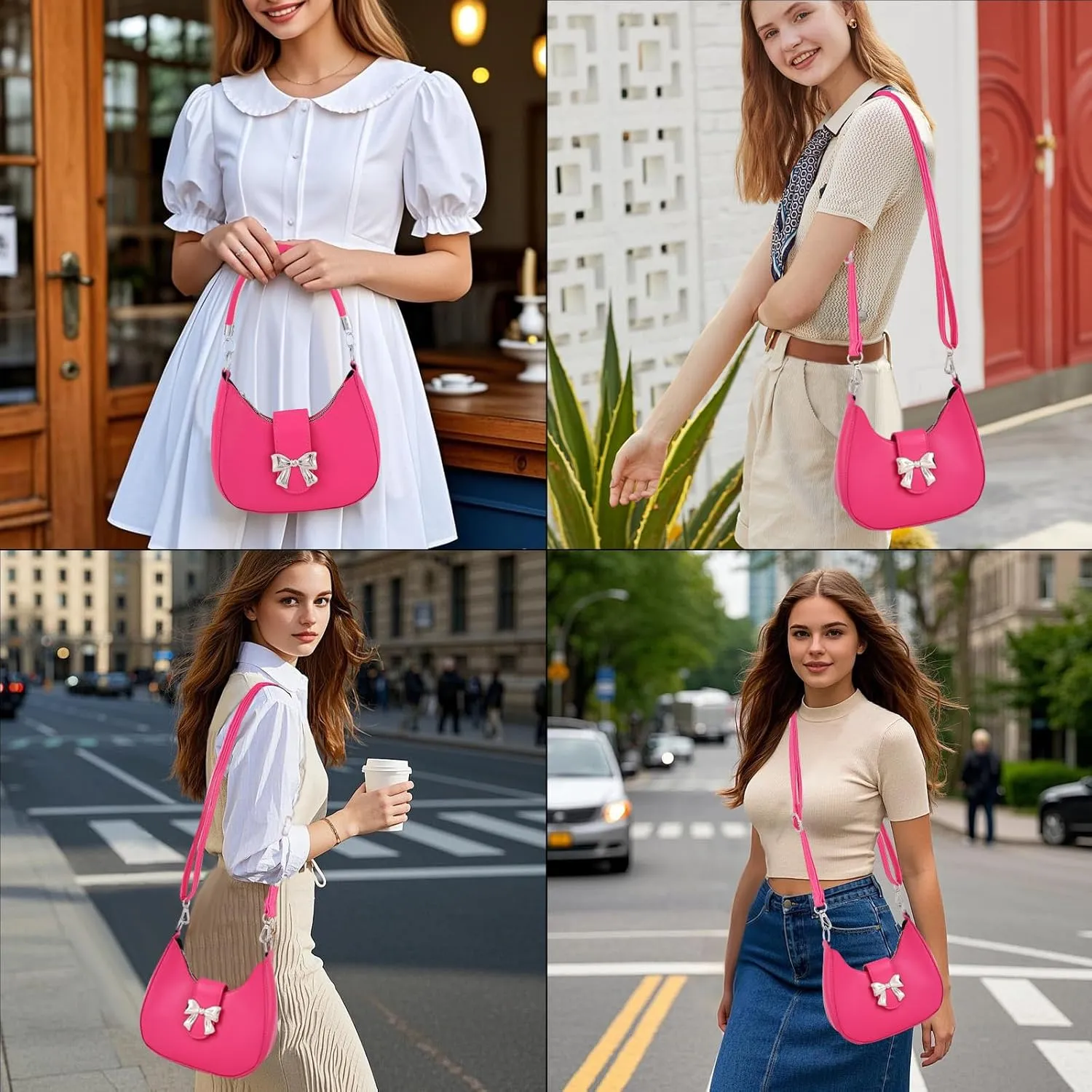 LYDZTION Shoudler Bag for Women,Tote Bag Purses for Women Crescent Adjustable Shoudler Strap Bag,Leather Crossbody Purse