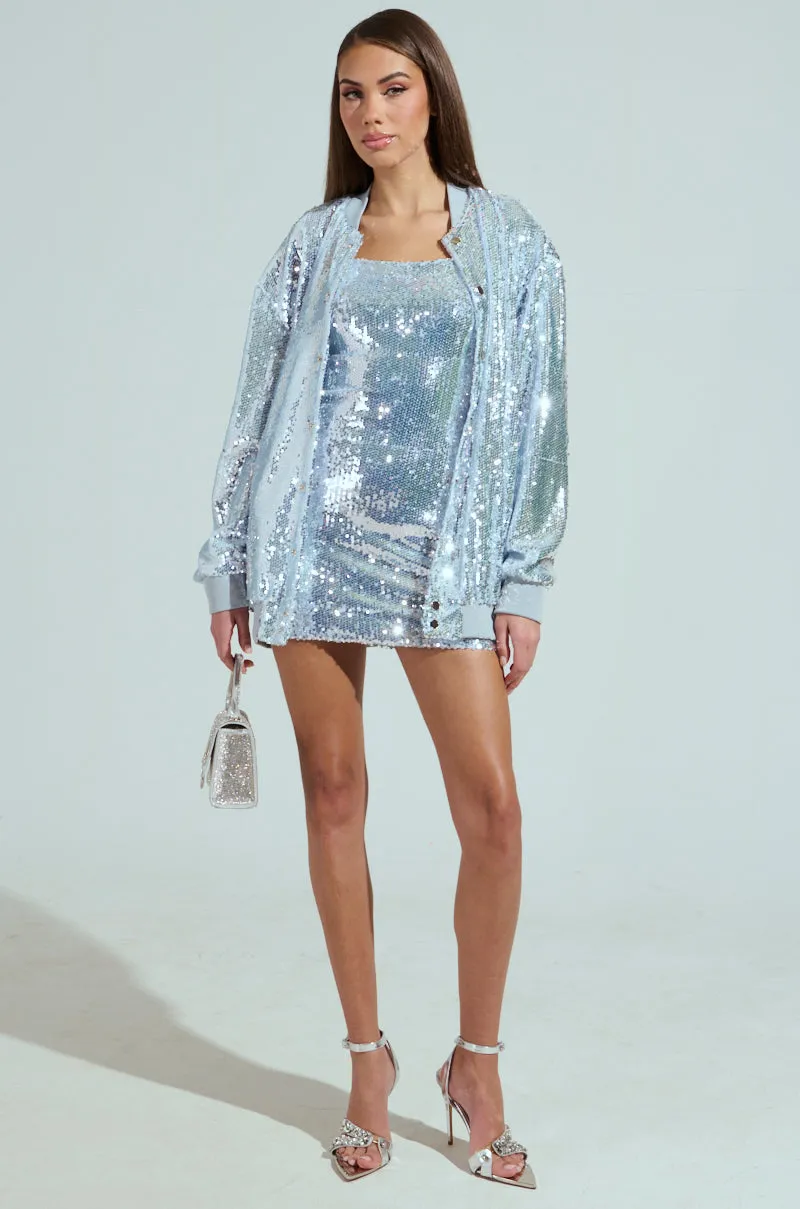 MA CHERIE OVERSIZED SEQUIN BOMBER