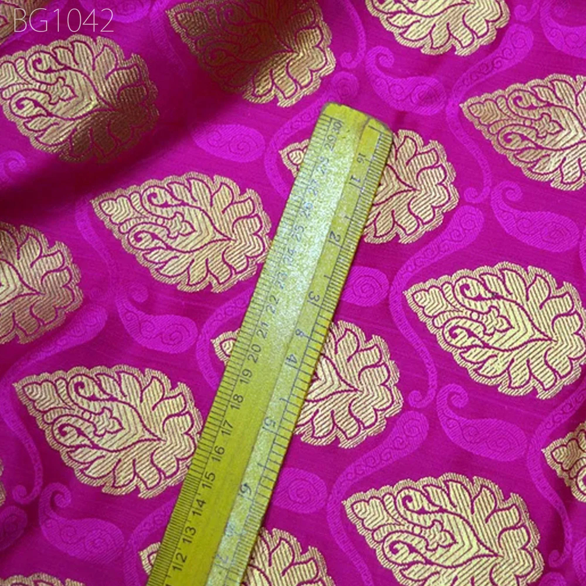 Magenta Brocade costume fabric Brocade by the Yard Indian Brocade Wedding Dress Crafting Fabric Banarasi Lehenga Dress Home Decor Material