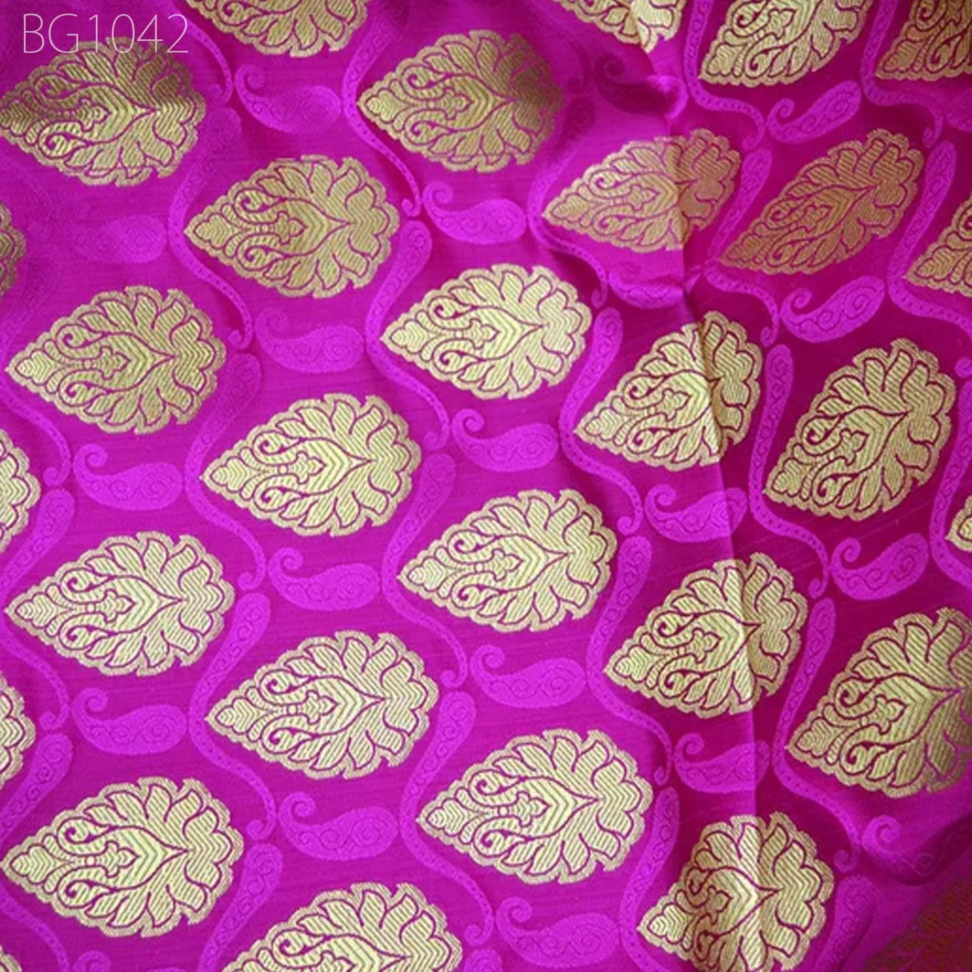 Magenta Brocade costume fabric Brocade by the Yard Indian Brocade Wedding Dress Crafting Fabric Banarasi Lehenga Dress Home Decor Material
