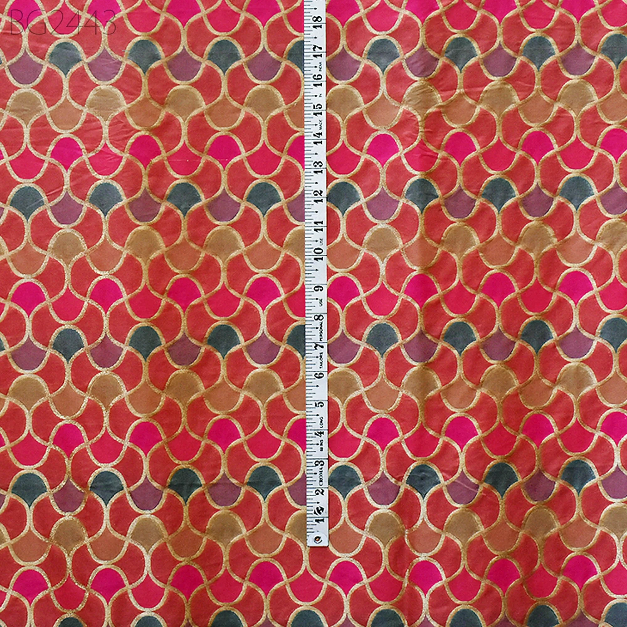Magenta Brocade Fabric by the Yard Wedding Dresses Lehenga Skirt Jackets Indian Blended Banarasi Dress Material Sewing Home Décor Crafting