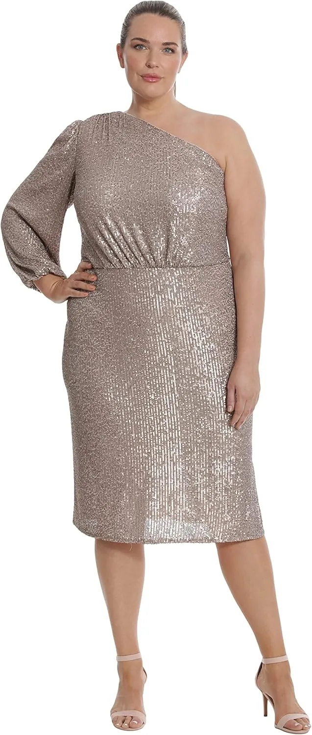 Maggy London Women's Holiday Sequin Dress Event Occasion Cocktail Party Guest of