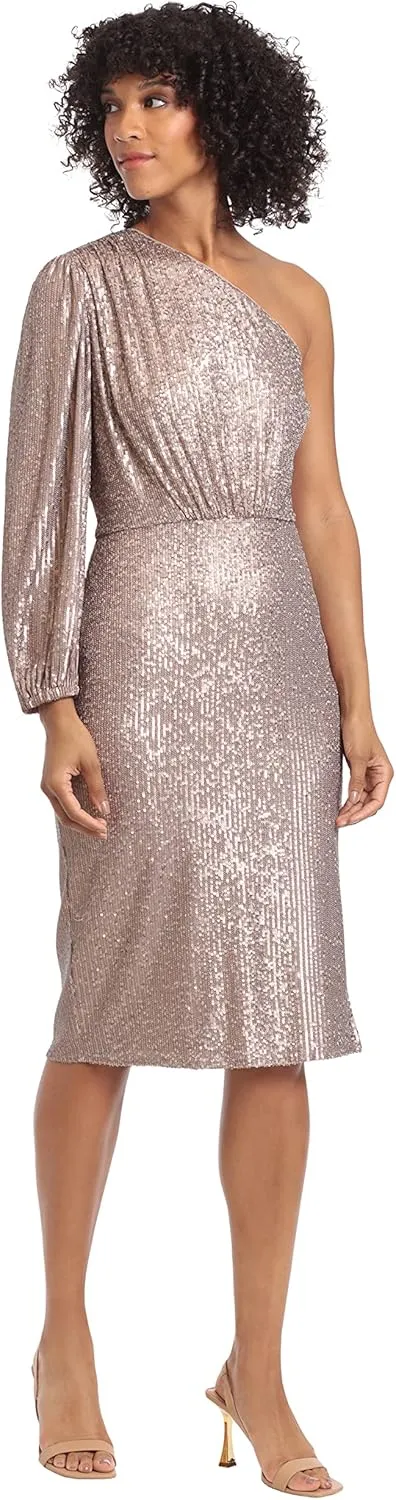 Maggy London Women's Holiday Sequin Dress Event Occasion Cocktail Party Guest of
