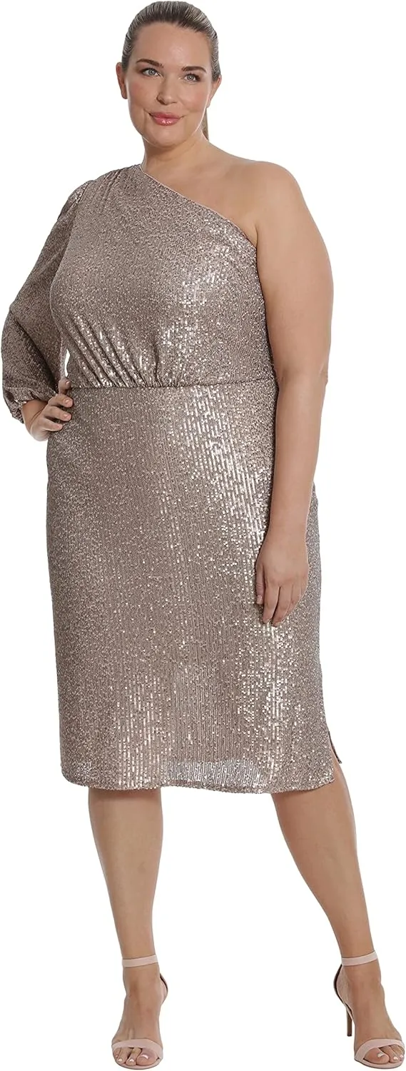 Maggy London Women's Holiday Sequin Dress Event Occasion Cocktail Party Guest of