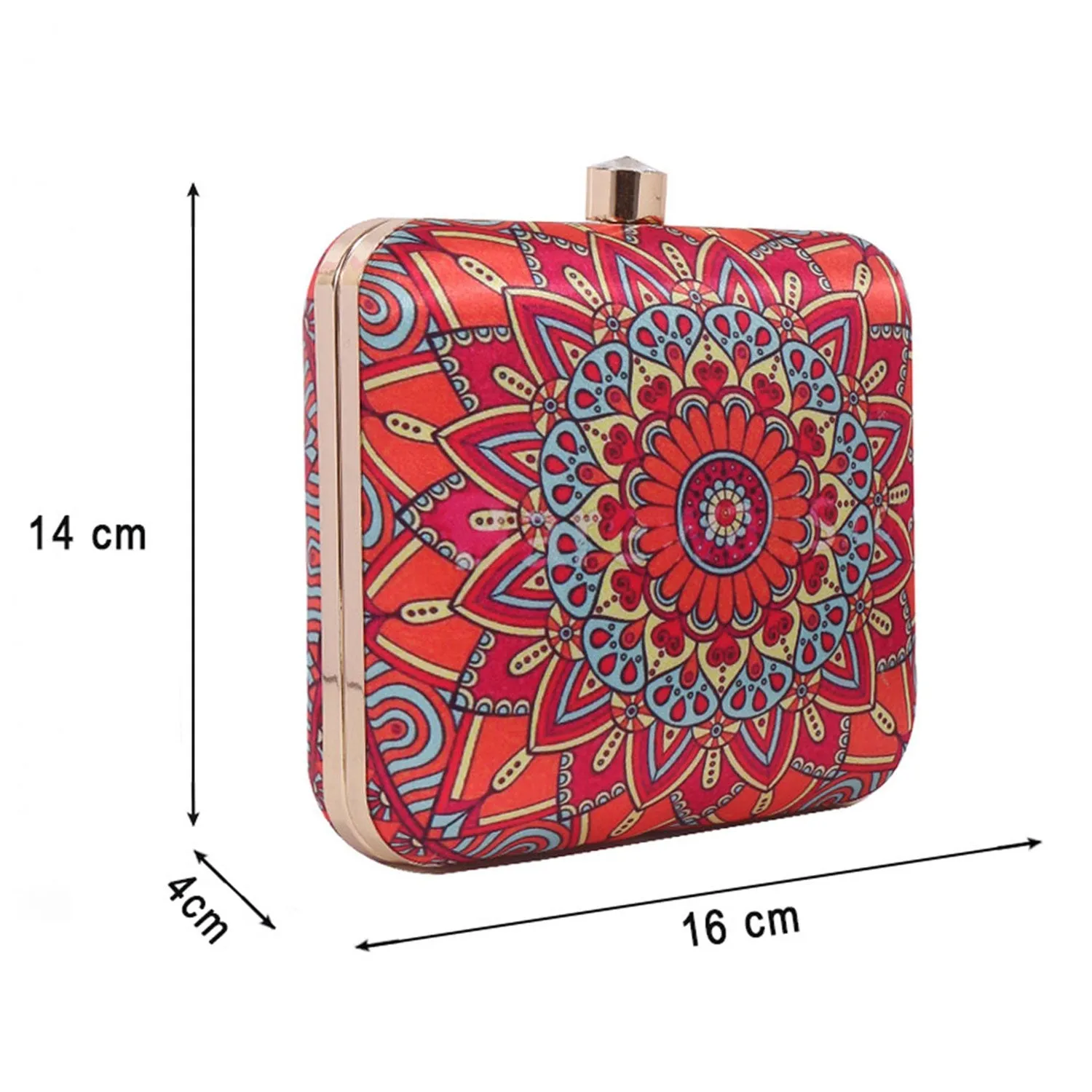 Mandala Digital Print Satin Clutch  for Women & Girls
