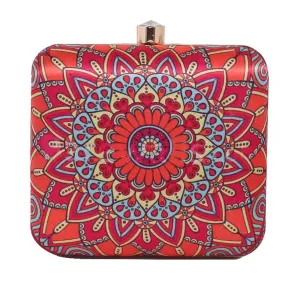 Mandala Digital Print Satin Clutch  for Women & Girls