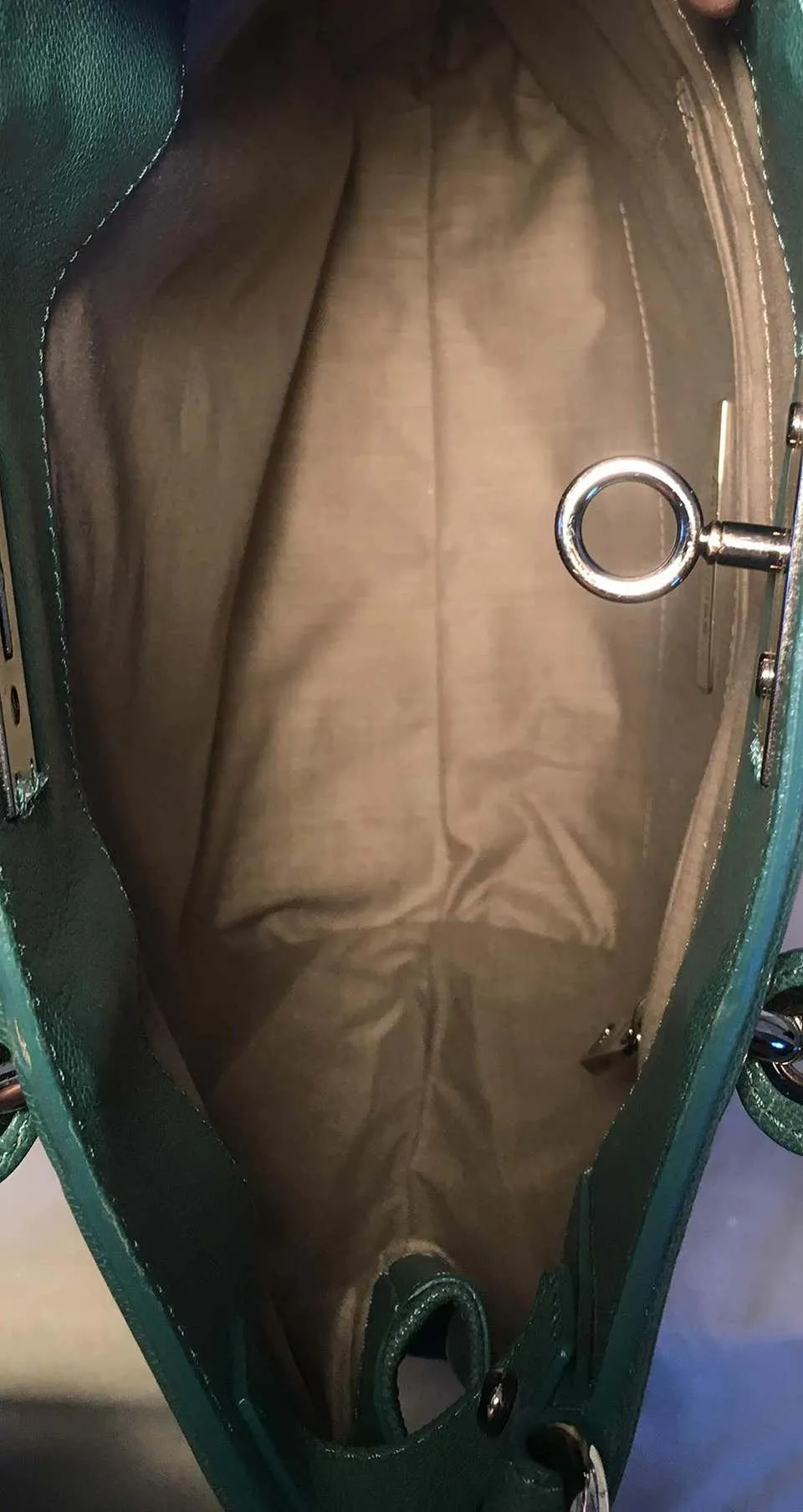 Marc Jacobs Seafoam Green Leather and Sequin Small Duffy Frog Tote