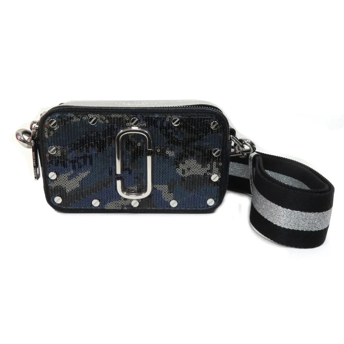 MARC JACOBS SNAPSHOT SEQUIN LEATHER CAMERA CROSSBODY BAG