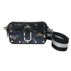 MARC JACOBS SNAPSHOT SEQUIN LEATHER CAMERA CROSSBODY BAG
