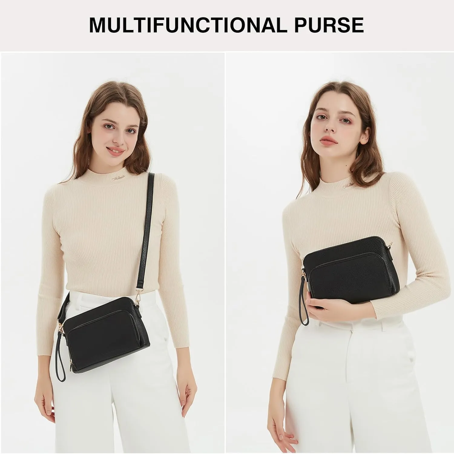 Marvolia Crossbody Bag for Women - PU Leather Shoulder Bag Trendy Small Crossbody Purse Bag for Travel Work Party
