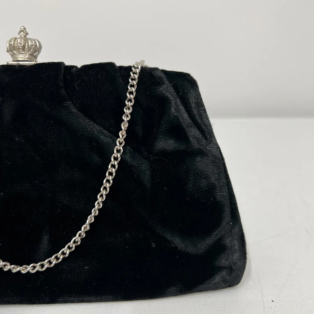 MARY - Royal Antique Black Velvet Clutch