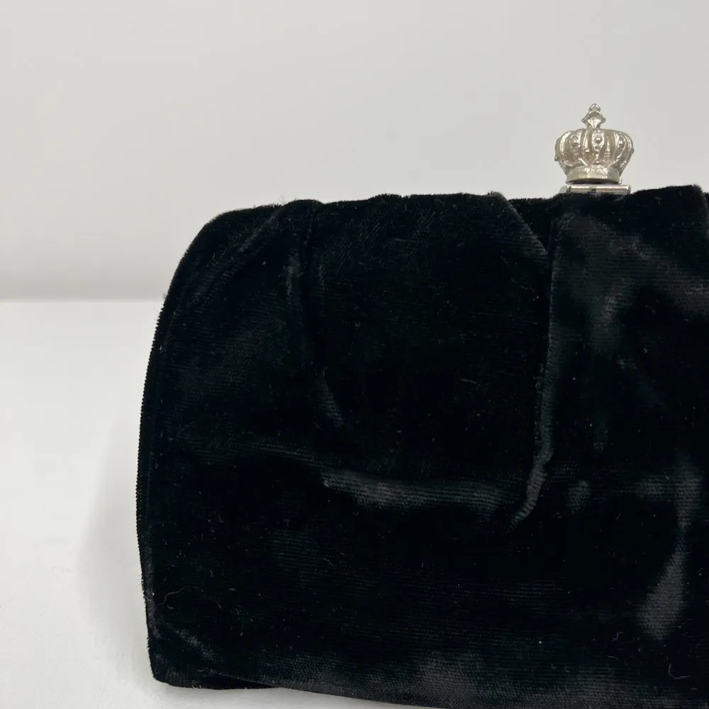 MARY - Royal Antique Black Velvet Clutch