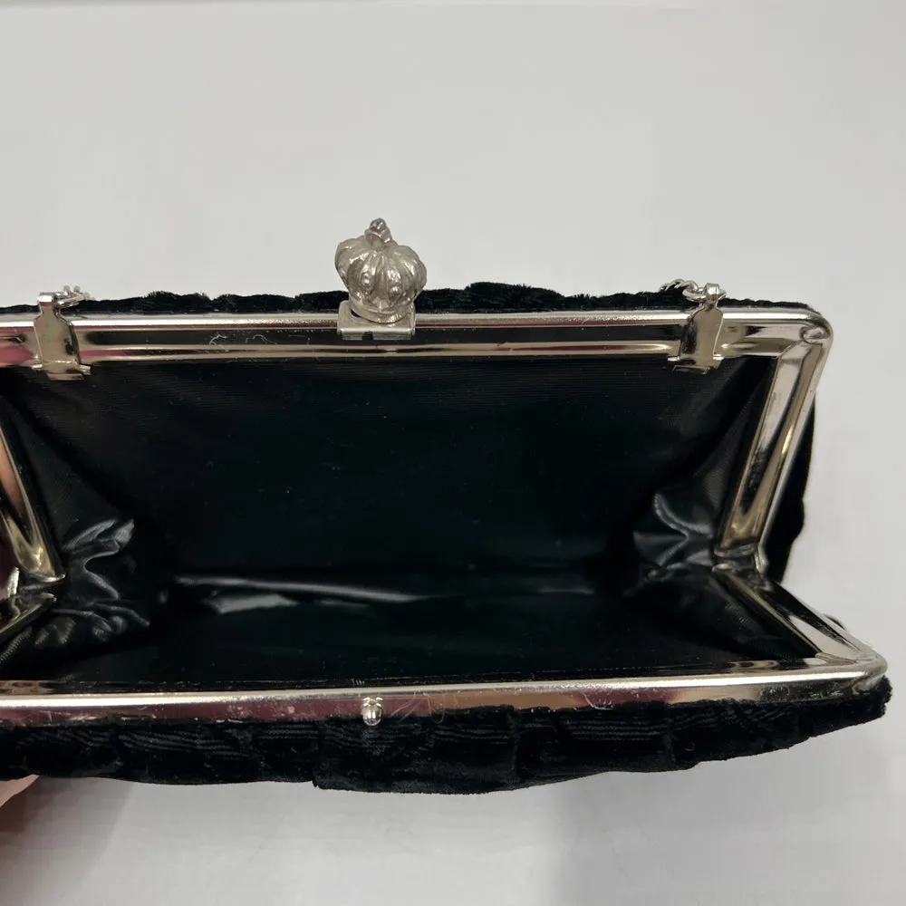 MARY - Royal Antique Black Velvet Clutch