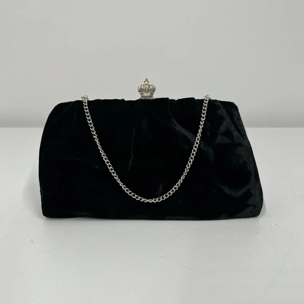 MARY - Royal Antique Black Velvet Clutch