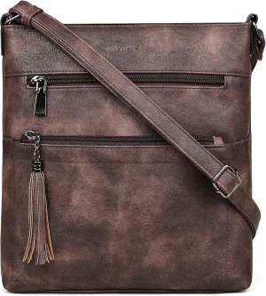 MASINTOR Crossbody Purses for Women with Triple Zip Sling Bag