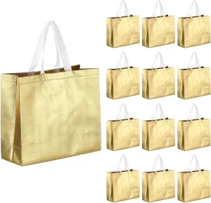 MECCANIXITY 60Pcs Reusable Gift Bags, Tote Glossy Grocery Shopping Bag with Handles for Birthday Parties, Wedding, Christmas