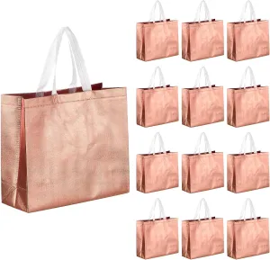 MECCANIXITY 60Pcs Reusable Gift Bags, Tote Glossy Grocery Shopping Bag with Handles for Birthday Parties, Wedding, Christmas