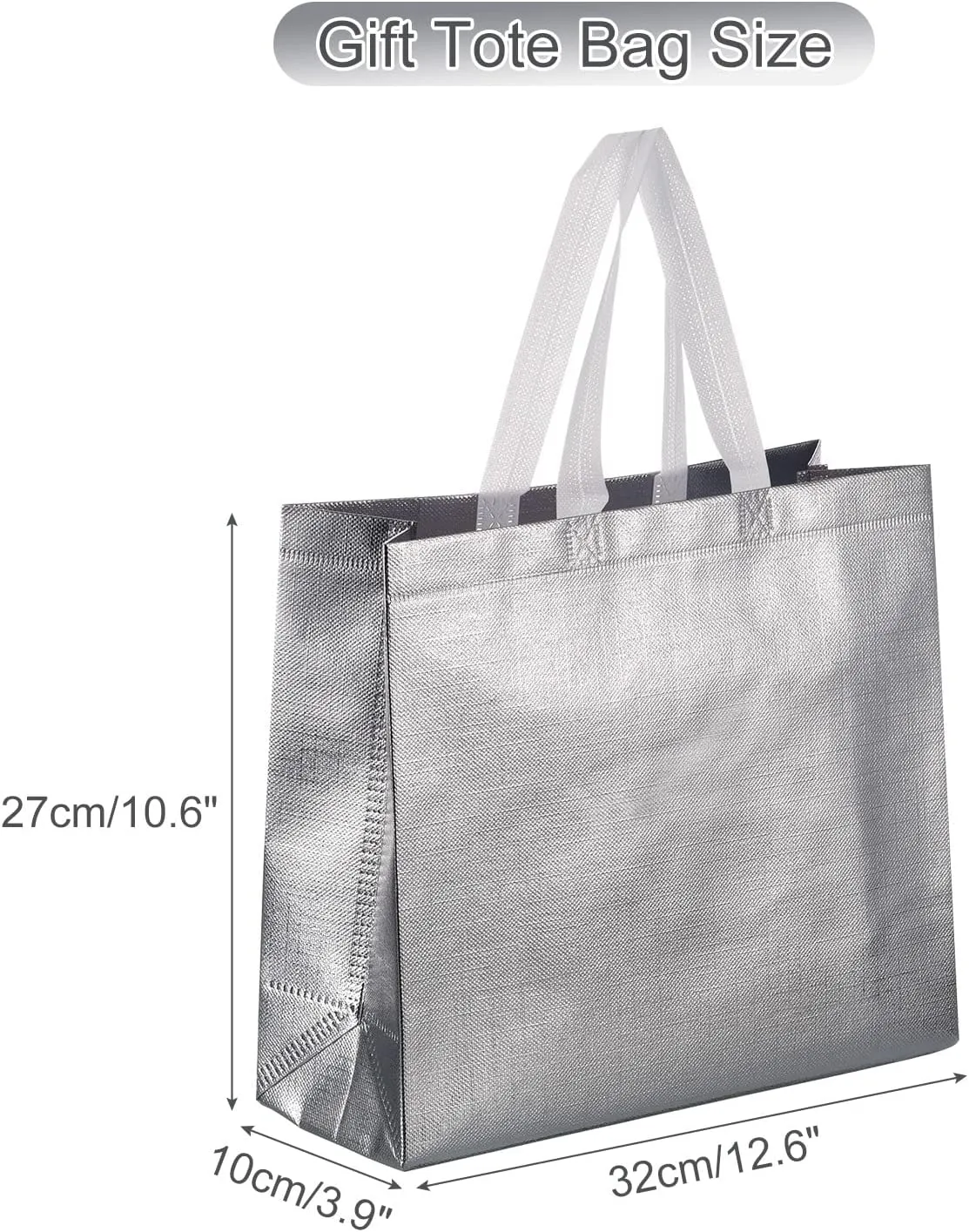 MECCANIXITY 60Pcs Reusable Gift Bags, Tote Glossy Grocery Shopping Bag with Handles for Birthday Parties, Wedding, Christmas