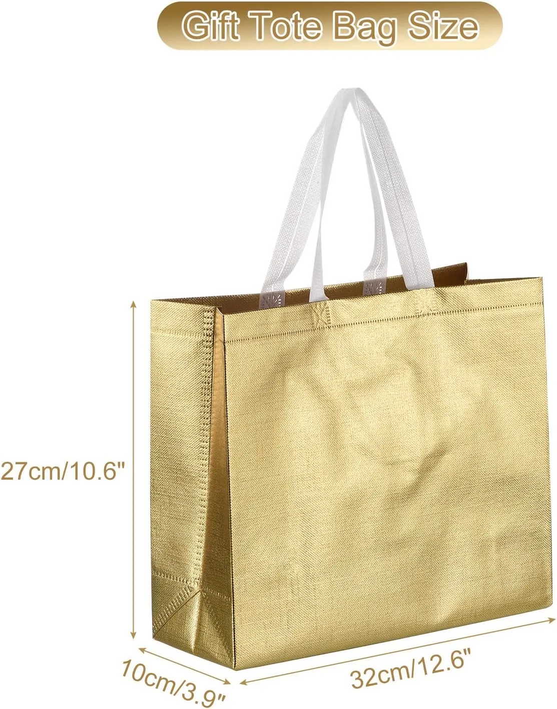 MECCANIXITY 60Pcs Reusable Gift Bags, Tote Glossy Grocery Shopping Bag with Handles for Birthday Parties, Wedding, Christmas