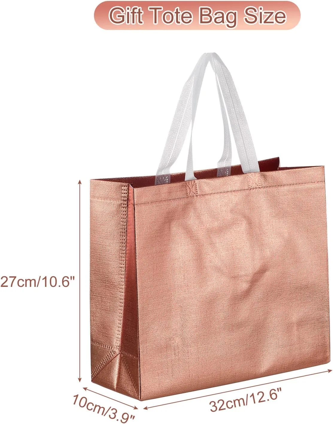 MECCANIXITY 60Pcs Reusable Gift Bags, Tote Glossy Grocery Shopping Bag with Handles for Birthday Parties, Wedding, Christmas