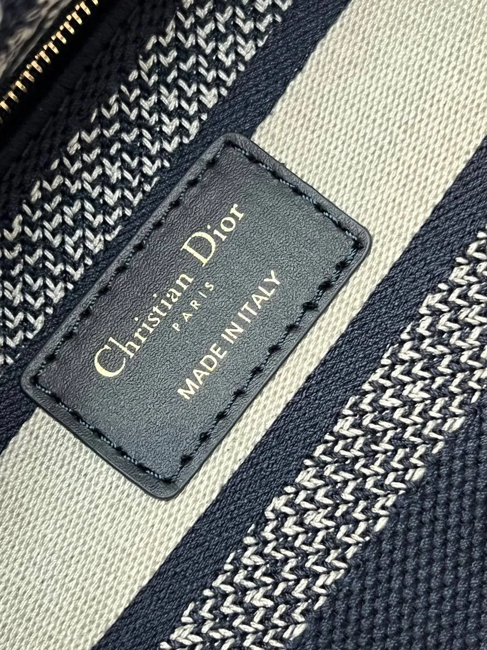 MEDIUM LADY D-LITE BAG Blue Toile de Jouy Embroidery